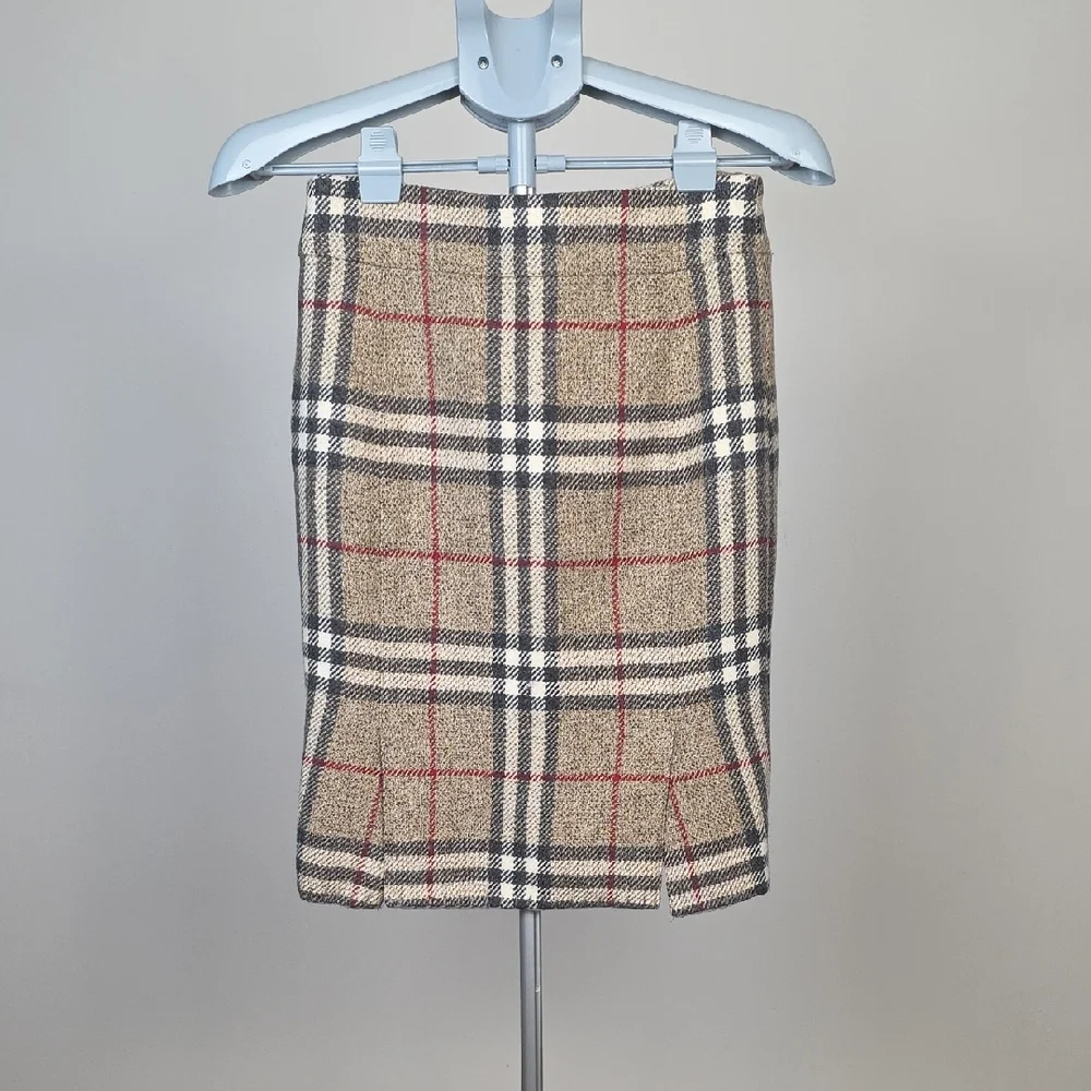 Burberry London Vintage Wool Skirt โ Beige Nova Check โ Made in Italy - S - Picture 2 of 13